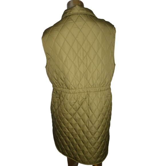 Marc New York Women's Olive Green Long Quilted Vest Size‎ L - Picture 4 of 7